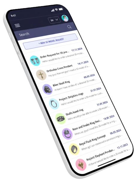 Jewelmodel smartphone app
